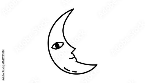 Witchcraft lunar arc with sickle eyelid silver nocturnal shine. Magic occult mystic with esoteric astrology tarot combine. Moon, celestial, spiritual, symbol, ritual, spell, divination and alchemy com
