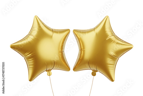 Shimmering gold star balloons float, symbolizing celebration, achievement, and a joyful, festive atmosphere.