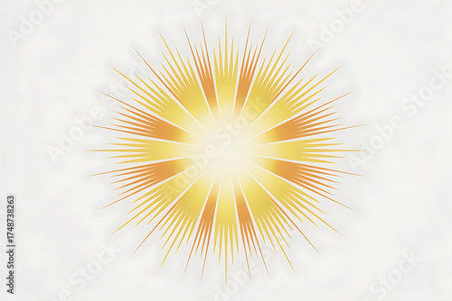 Radiant burst of light, emanating outwards with golden and orange hues, symbolizing energy.