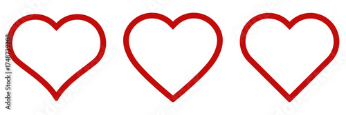 Vector hearts isolated on white. Hearts in linear and flat. Valentines day signs or symbols. Vector illustration