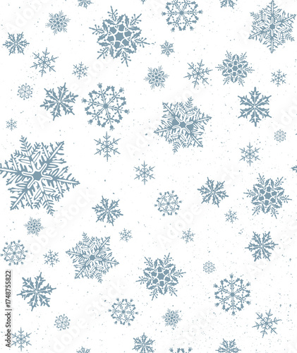 Light blue snowflakes seamless pattern