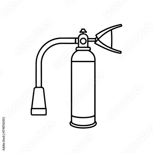Outline of a fire extinguisher on transparent background