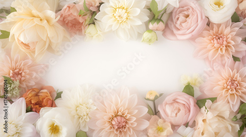 Wallpaper Mural Floral text space photo surrounded by flowers Torontodigital.ca