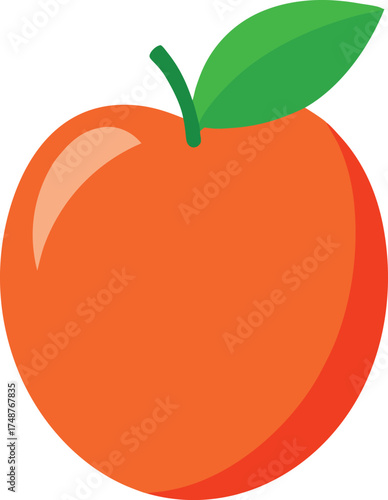 Sweet peach with red blush vector illustration