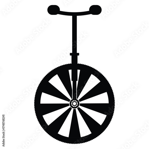 Unicycle Silhouette Vector Art Illustration