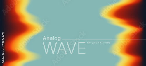 Abstract vector background with colorful analog wave design. Retro pulse of the invisible concept for digital art and graphic design element.