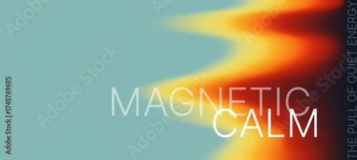 Abstract gradient wave background with text overlay conveying tranquility and power for digital banner or modern art.