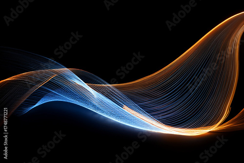 Modern abstract background with smooth, dynamic light wave, Luminous flowing lines graphic element for banners and presentations