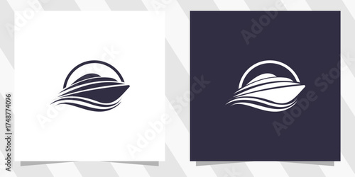 sailing yacht silhouette logo design