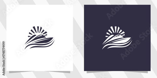 sailing yacht silhouette logo design