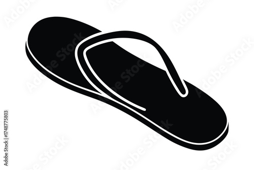 beach flip flop outline silhouette vector art