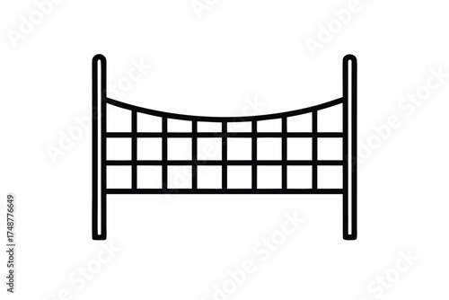 beach volleyball net silhouette vector art