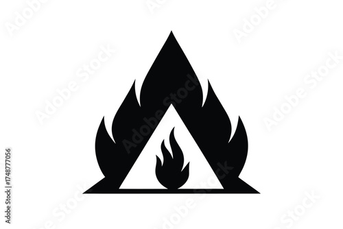 camping fire silhouette vector art