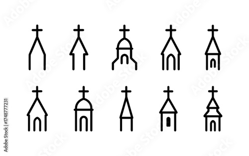 Cross symbol. Three crosses. Calvary. Vector.	