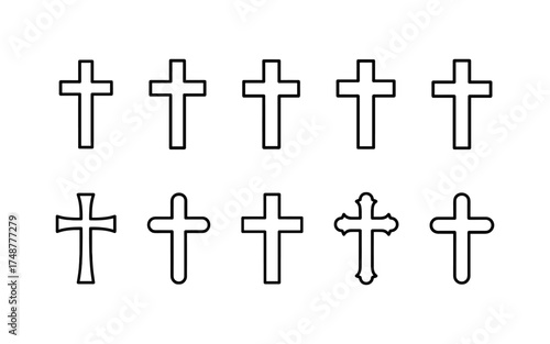 Cross symbol. Three crosses. Calvary. Vector.	