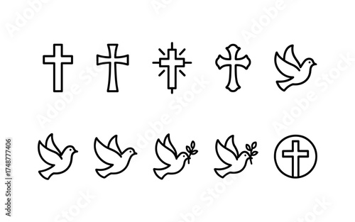 Cross symbol. Three crosses. Calvary. Vector.	