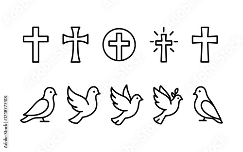 Cross symbol. Three crosses. Calvary. Vector.	