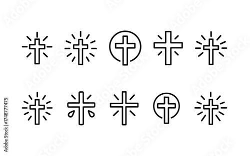 Cross symbol. Three crosses. Calvary. Vector.	