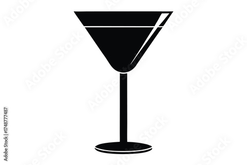 cocktail glass silhouette vector art