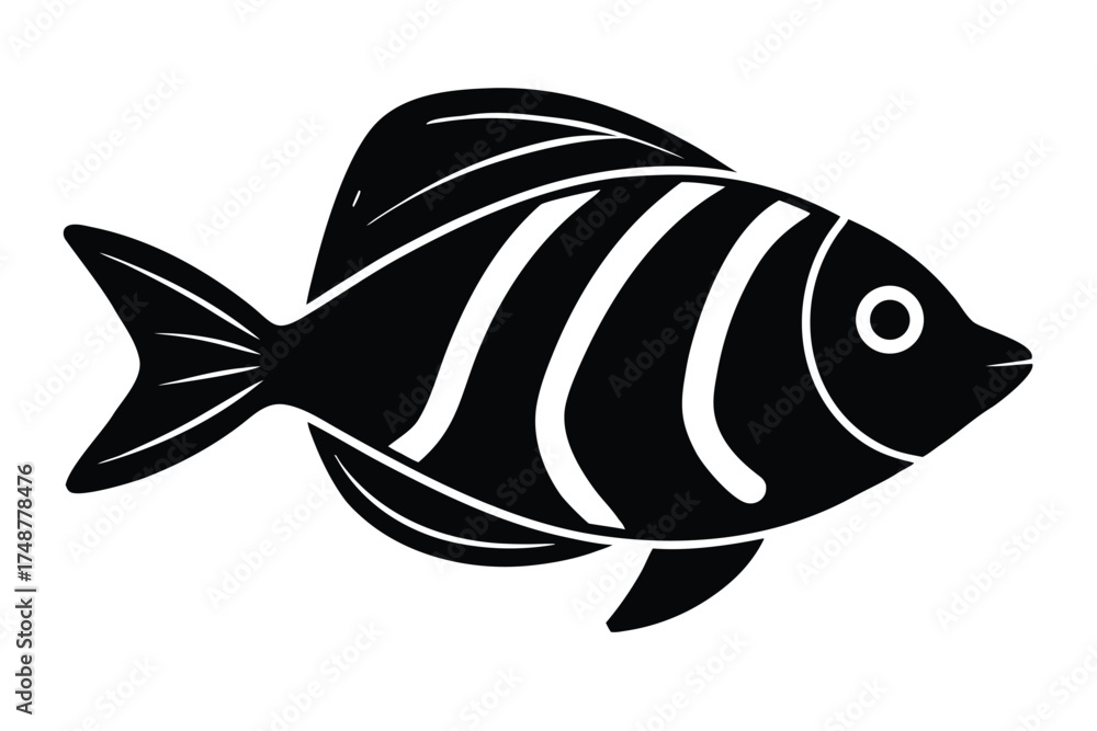 Obraz premium coral reef fish silhouette vector art