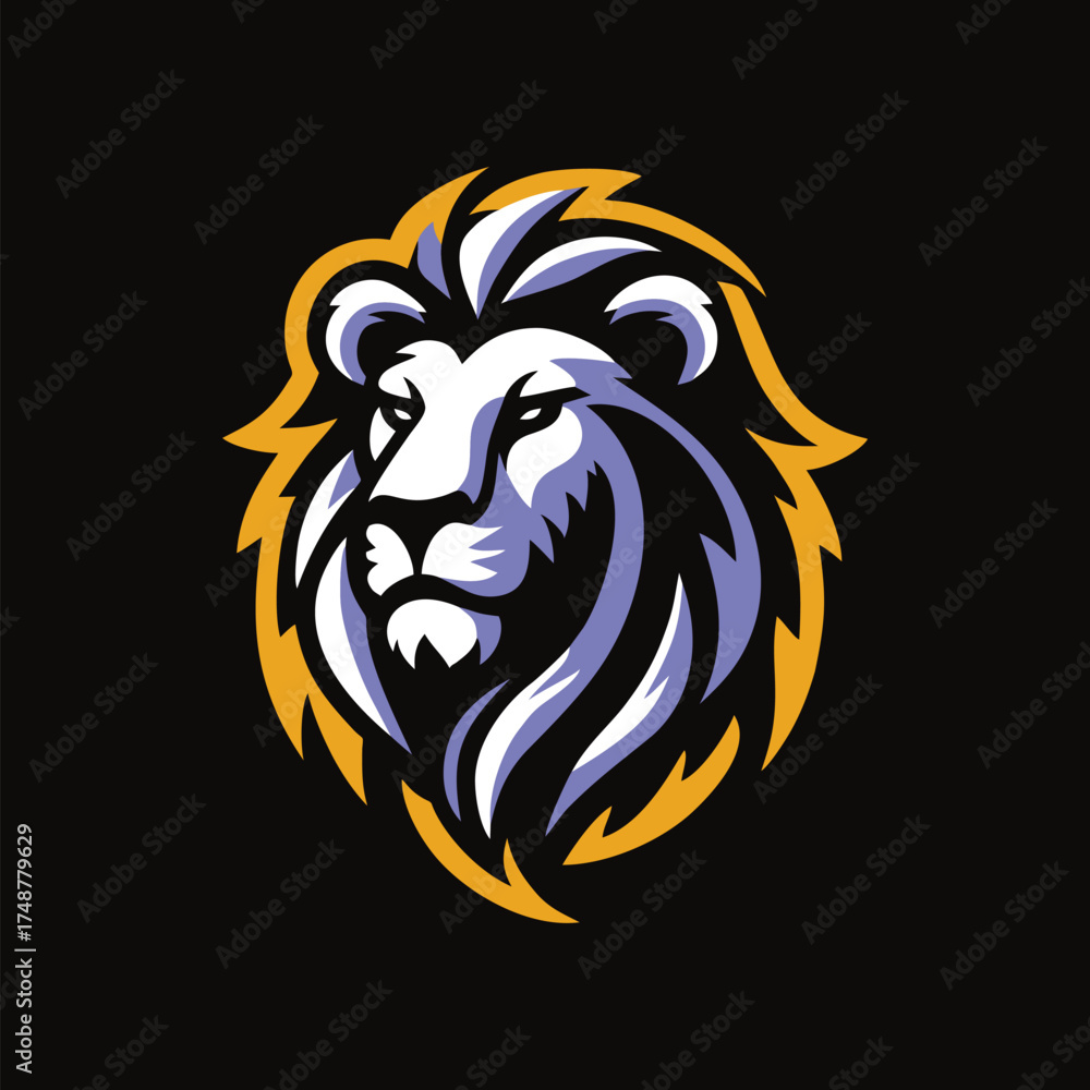 Obraz premium Lion head cartoon design illustration