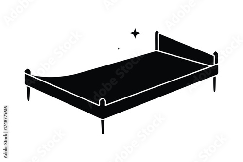 floating bed silhouette vector art