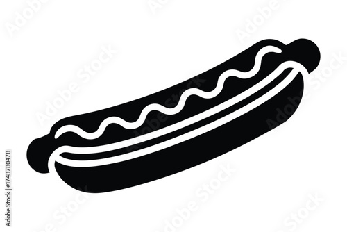 hot dog silhouette vector art