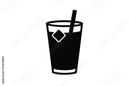 ice tea silhouette vector art