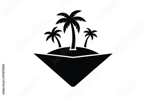 island dream silhouette vector art