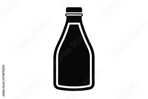 juice bottle silhouette vector art