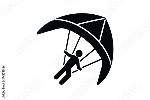 kitesurf silhouette vector art