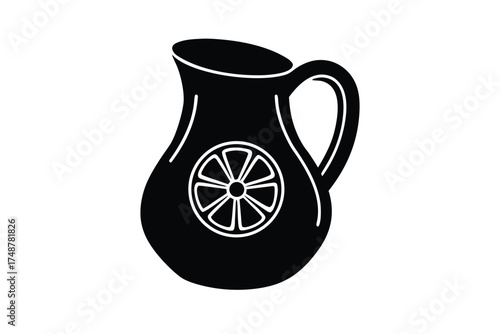 lemonade pitcher silhouette vector art