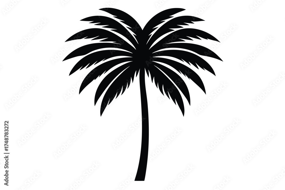 Obraz premium palm leaf silhouette vector art