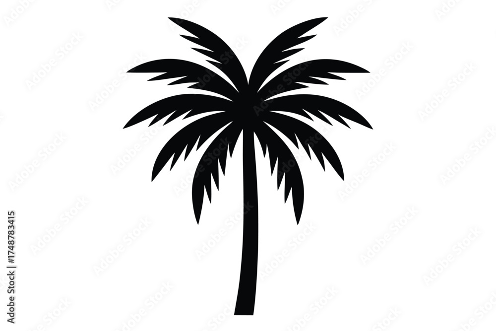 Obraz premium palm tree leaf silhouette vector art