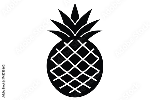 pineapple fruit silhouette vector art