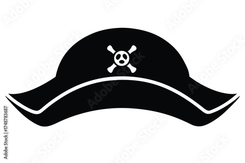 pirate hat silhouette vector art