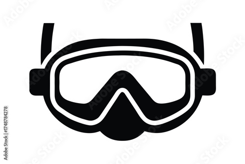 snorkeling goggles silhouette vector art