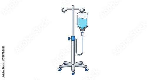 Depiction of an Intravenous Drip Stand for Fluid Infusion Therapy