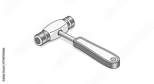 Illustration of a mallet tool with ergonomic handle design isolated
