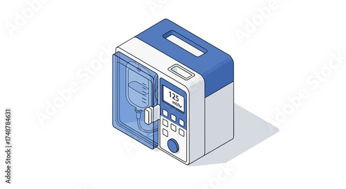 Illustration of an intravenous infusion pump, clinical technology item