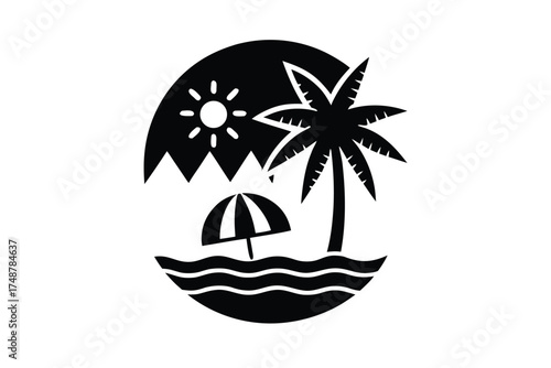 summer feel silhouette vector art