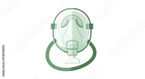 Illustration of medical oxygen mask for respiratory assistance needs
