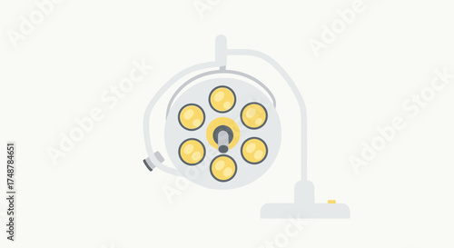 Illustration showcasing a surgical operating room light fixture apparatus