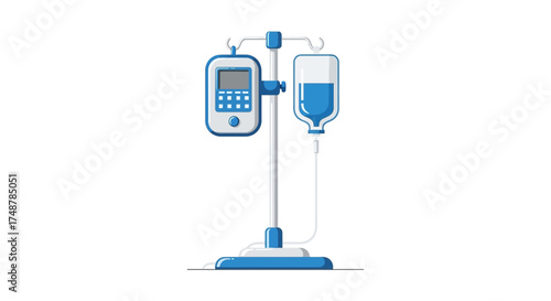 Modern infusion pump graphic illustration on isolated white background