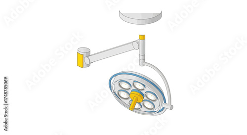 Modern Medical Illumination Equipment in a Sterile Environment Illustration