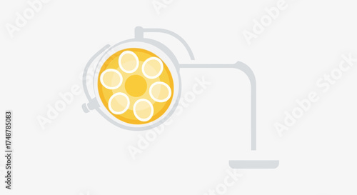 Modern operating room light fixture illuminating surgical precision