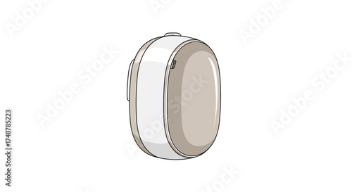Stylized portable personal air purifier with minimalist cartoon design