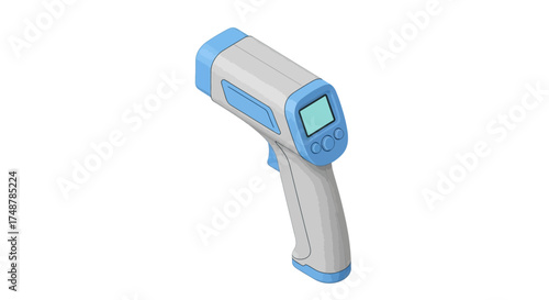 Stylized Non-Contact Thermometer Illustration for Medical and Health Concepts