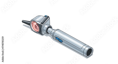 Vector illustration of an otoscope isolated on a clean white background