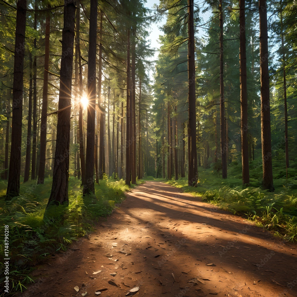 Obraz premium footpath in the woods
